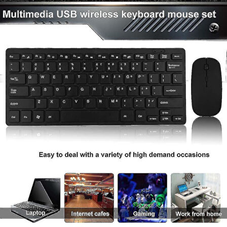 Technopc Ultrapad UP10.S21LA 10" Uyumlu Kablosuz Wireless Pilli Klavye Mouse Seti - Siyah