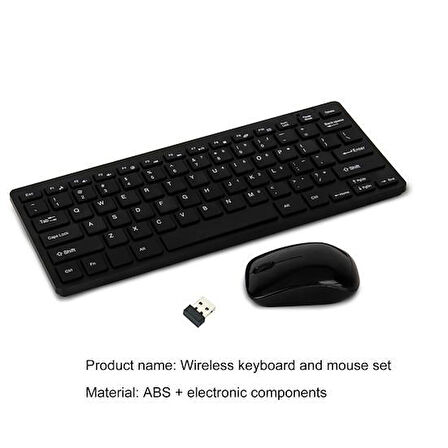 Xiaomi Redmi Pad 2 7.9" Uyumlu Kablosuz Wireless Pilli Klavye Mouse Seti - Siyah
