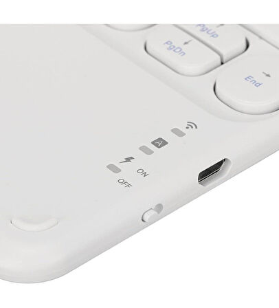 Samsung Galaxy Note 10.1" GT-N8000 Uyumlu Kablosuz Bluetooth Şarjlı TouchPad'li Klavye Mouse Seti - Beyaz