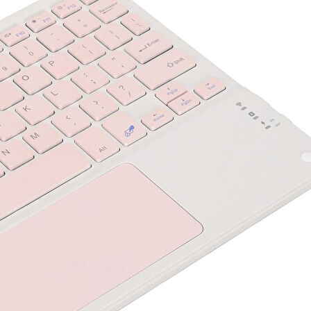 Samsung Galaxy Tab A SM-T510 (2019) Uyumlu Kablosuz Bluetooth Dahili Bataryalı Şarjlı TouchPad'li Türkçe Q Klavye - Pembe