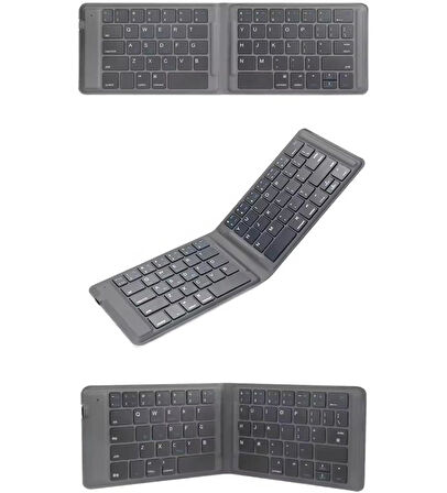 Vestel V Tab Z1 A 10.1" Uyumlu Kablosuz Bluetooth Şarjlı Katlanır Klavye