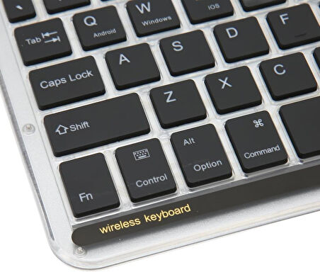 Osmart A100 10.1" Uyumlu Kablosuz Bluetooth Şarjlı Transparan Rgp 7 Renk Işıklı Klavye - Gri