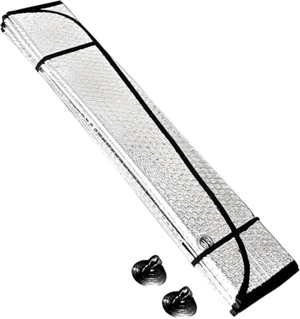 Katlanabilir Araç Ön Cam Güneşlik, UV Koruyucu, Universal Boy Oto Güneşlik, Katlanabilir Dışı Metalize, 130x60 cm