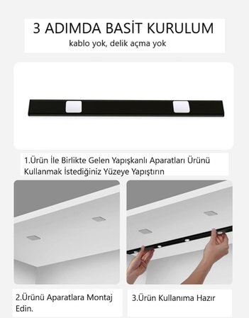 40cm Harekete Duyarlı led İnsan Vücudu Sensörlü Usb Sarj Taşınabilir Kablosuz Mutfak Elbise Dolabı Merdiven Led Cabinet Gece Lambası(3 ADET 40CM)