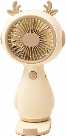 Sevimli Geyik Tasarımlı Mini El Fanı – USB Şarjlı Sessiz Taşınabilir Masaüstü Vantilatör 5669 (gold)