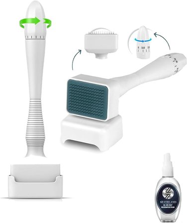 140 Titanyum Iğneli Ayarlanabilir Iğne Ölçülü (0.25-3.0mm) Dermastamp - Dezenfektan Hediyeli-