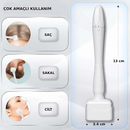 140 Titanyum Iğneli Ayarlanabilir Iğne Ölçülü (0.25-3.0mm) Dermastamp - Dezenfektan Hediyeli-