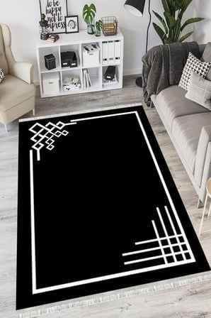 Klasik Eko Punto Kaymaz Tabanlı Yıkanabilir Antibakteriyel Dijital Baskı Klasik Halı Yolluk, KS-3093B-EKOPNT-100X150
