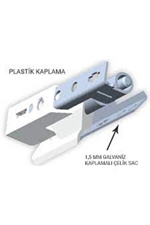 90 MM DESTEK SACLI PLASTİK KAPI MENTEŞESİ ( Çelik Menteşe Plastik Kaplamalı ) ( 5 Adet )
