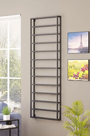 Duvara Monte 13 Katlı Şarap Rafı Metal Şaraplık