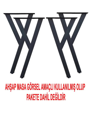 4 Lü Y Model Metal Ayak Masa Ayağı Mutfak Yemek Çalışma Masası Ayağı Pingolu Metal Masa Ayakları