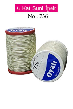 Oyalı 4 Kat Suni İpek İplik İğne Oyası Boncuk İpi Tığ Oyası No:736