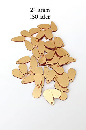 Oya Abiye Bileklik Kolye Pleksi Metalik Plastik Pul Altın Renk 24 gram 150 adet - BNC544