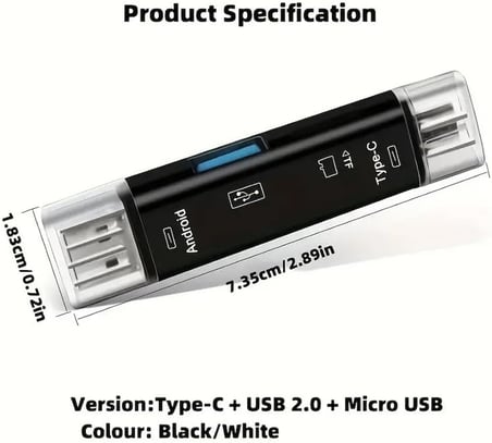 MODDESTORE OTG 3 in 1 Type-C ve Micro Usb TF Çevirici Dönüştürücü Kart Okuyucu 5068