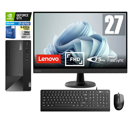 Lenovo Thinkcentre Neo 50T Gen4 Intel I7 13700 64GB 512GB SSD 4GB/GT1650 WINDOWS11PRO 27" Mon.masaüstü Blgisayar 912JB005ATR57+ZETTAUSBBELLEK