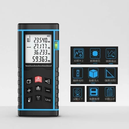 40 Metre Hassas Lazermetre Ölçer LCD Dijital Ekran Su Terazili Lazerli Mesafe Ölçüm Cihazı