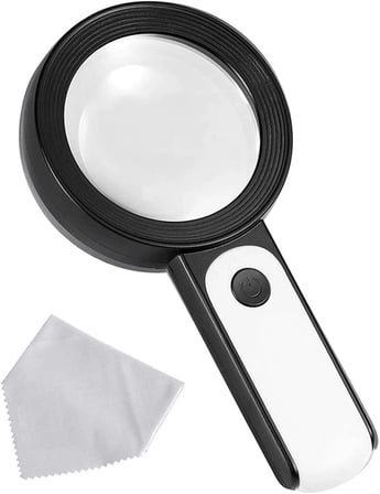 Nikula-30X -12Işıklı Büyüteç Taşınabilir Çıft Katmanlı Optik Cam Okuma Büyüteç 2290-18