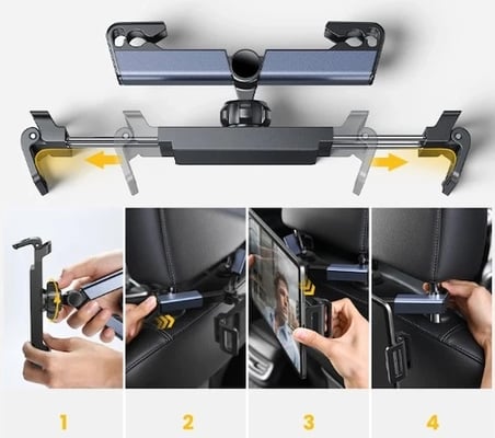 Pratik Koltuk Arkası Ayarlanabilir Tablet Telefon Tutucu