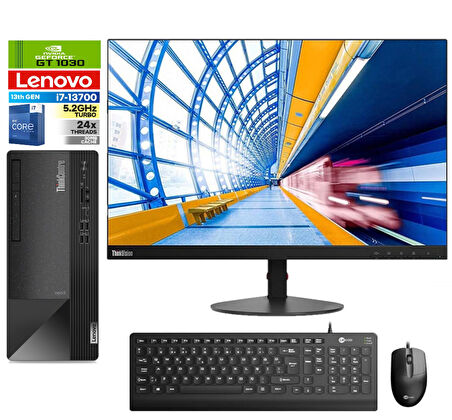 Lenovo Thinkcentre Neo 50T Gen4 Intel I7 13700 64GB 256GB SSD 4GB/GT1030 Freedos 23.8 Mon.masaüstü Blgisayar 612JB005ATR16+ZETTAUSBBELLEK