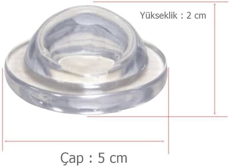 5 Adet Yapışkanlı Kapı Kolu Stoperi Silikonlu Şeffaf Duvar Tamponu