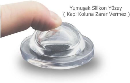 5 Adet Yapışkanlı Kapı Kolu Stoperi Silikonlu Şeffaf Duvar Tamponu