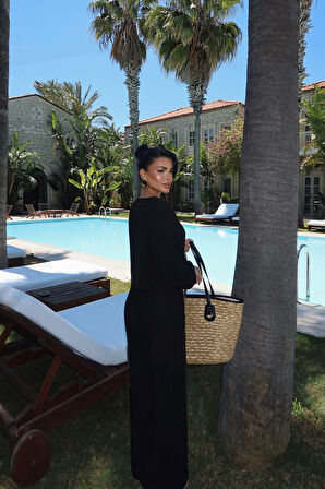 Siyah Marlo Keten Takım ATE-2796