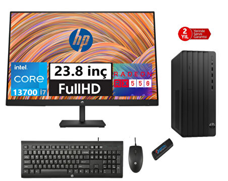 Hp 290 Pro G9 Intel Core I7 13700 64GB 256GB SSD 4GB/RX550 23.8 Monitör Freedos Masaüstü Blgisayar 5624A8ET16+ZETTAUSBBELLEK
