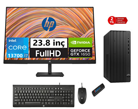 Hp 290 Pro G9 Intel Core I7 13700 8gb 4tb SSD 4GB/GTX1650 23.8 Monitör WINDOWS11HOME Masaüstü Blgisayar 6624A8ET25+ZETTAUSBBELLEK