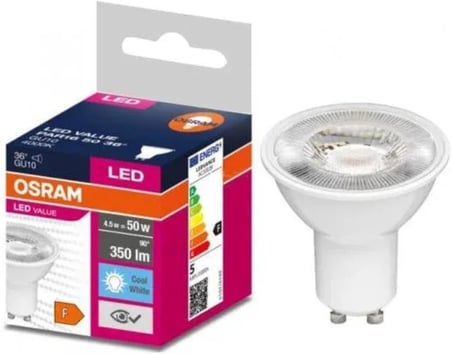 10'lu Value PAR16 50 36D 4.5W Soğuk Beyaz 4000K GU10 Led Ampul