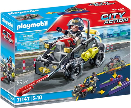 City Action 71147 Swat-Multi-Terrain-Quad, Dönüştürülebilir Sek Sürat Teknesi, 5 Yaş ve Üzeri Çocuklar İçin Oyuncak