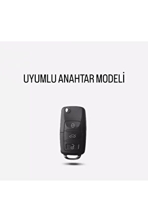 Octavia A5 Parlak Sustalı Anahtar Kılıfı A+ Kalite Gri