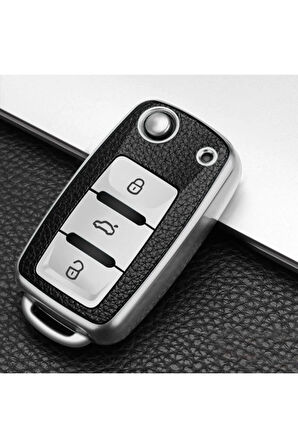 Seat Leon Mk2 Süperlüx Sustalı Anahtar Kılıfı A+ Kalite Gri