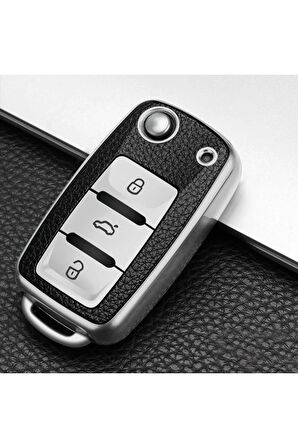 Vw Caddy Süperlüx Sustalı Anahtar Kılıfı A+ Kalite Gri