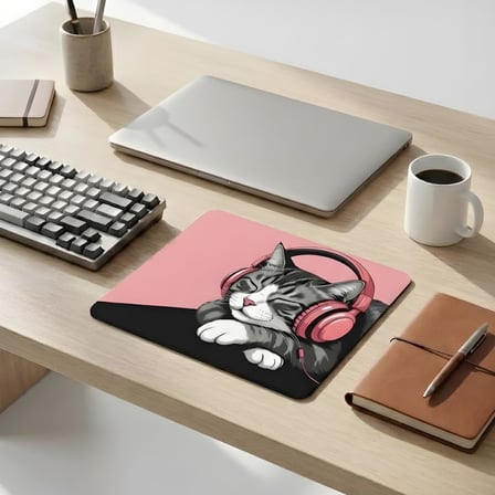 18x22 cm Desenli Baskılı Mouse Pad Kaymaz Kauçuk Taban Ofis ve Home Ofis Kullanımına Uygun Komik Yazılı Tasarım Yüksek Baskı Kaliteli Küçük Boy Mouse Pedi Bilgisayar Laptop Aksesuarı (Sleepy Cat)