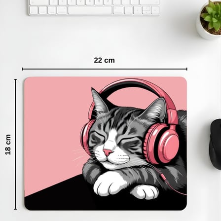 18x22 cm Desenli Baskılı Mouse Pad Kaymaz Kauçuk Taban Ofis ve Home Ofis Kullanımına Uygun Komik Yazılı Tasarım Yüksek Baskı Kaliteli Küçük Boy Mouse Pedi Bilgisayar Laptop Aksesuarı (Sleepy Cat)