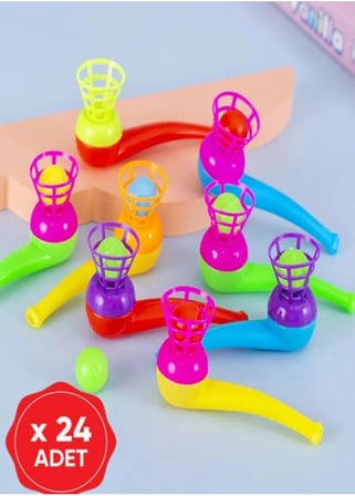 24 Adet Top Üfleme Oyunu Nefes Egzersiz Oyuncağı Toplu Karne Hediyesi Doğum Günü Hediyesi