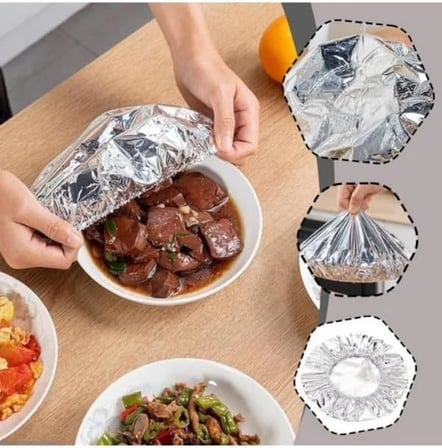 20 Adet Folyo Tabak Tencere Bonesi- Gıda Isı Koruyucu Kapak Bone Mikrodalga Bonesi