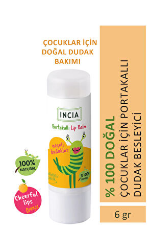 INCIA %100 Doğal Kids Dudak Besleyici Limon Bitkisel Nemlendirici Dudak Bakım Kremi 6 G