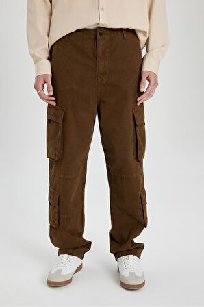 DeFacto Baggy Fit Kargo Cepli Geniş Kalıp Normal Bel Geniş Paça Pantolon B5906AX24SPBN303