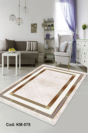 Pamuk Dokuma Taban Kaymaz Yıkanabilir Klasik Desenli  Salon Halısı Mutfak Halısı Koridor Halısı