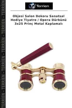Objesi Salon Dekoru Sanatsal Hediye Tiyatro / Opera Dürbünü 3x25 Prinç Metal Kaplamalı