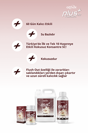 Oithox Plus Sc 5000 ML böcek,bit,pire,kene,hamamböceği, akrep,örümcek,sivrisinek,karasinek İlacı