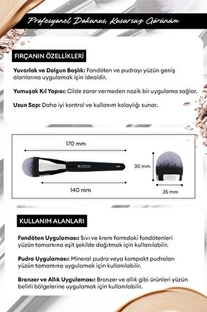 Düz Fondöten Fırçası Cre'Ars Face Paint Brush #104