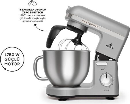 Karaca Mastermaid Chef Pro Çift Kollu Stand Mikser Cool Gray 1750 W
