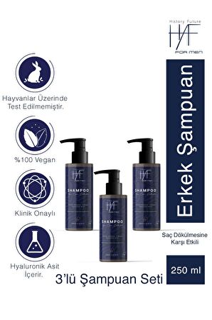 Vitamin Ve Protein Destekli Saç Dökülmesine Karşı Besleyici Nemlendirici Şampuan Seti 250 ml x3