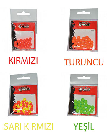 Captain 7665 Renkli Boncuk Yuvarlak 75mm Plastik Boncuk 20'li Paket Kırmızı