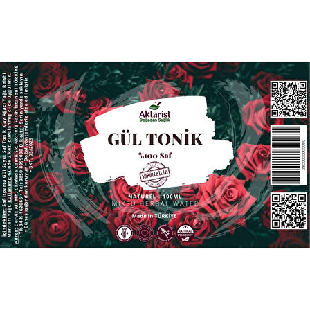 Aktarist Gül Tonik - Siyah Nokta Karşıtı Sıkılaştırıcı 100Ml