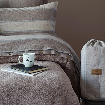 Double Comfort Dark Beıge Nevresim Takımı Tek Kişilik