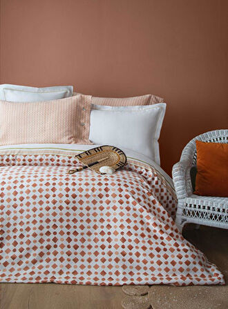 APRİCİTAS ÇİFT KİŞİLİK TENCEL NEVRESİM TAKIMI TERRA TERRACOTA 