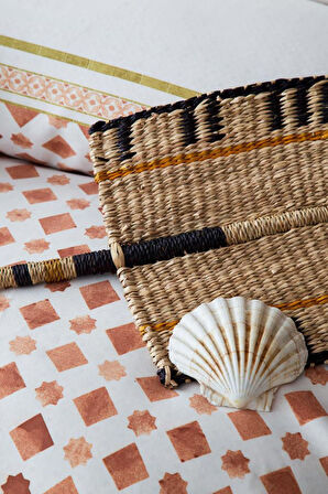 APRİCİTAS ÇİFT KİŞİLİK TENCEL NEVRESİM TAKIMI TERRA TERRACOTA 